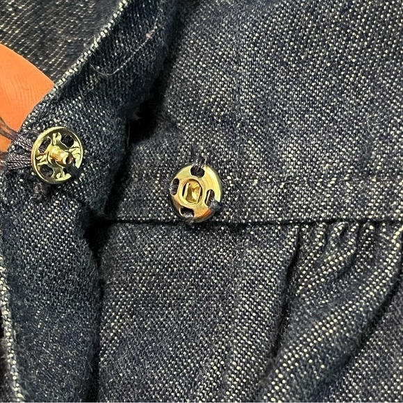 Y2K Bechamel Denim Midi Dress Jungle Animal Patches Short Sleeves Pockets Large - Picture 12 of 12